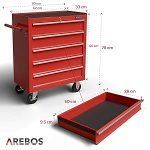 Servante d’atelier 5 tiroirs verrouillage centralisé avec roues et tapis antidérapants