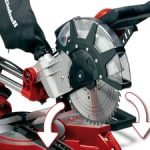 Scie à onglet radiale 2350 W avec glissière intégrée tête inclinable et laser largeur de coupe jusqu’à 340 mm