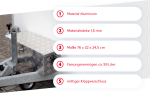 Caisse à outils aluminium 76 x 32 x 24,5 cm 59 L hydrofuge fermeture à charnière centrale