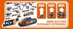 Aspirateur souffleur sans fil 40 V 335 km/h sac 35 L