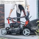 Tondeuse à gazon thermique essence 150 cm3 coupe 46 cm bac 55 L mulching éjection latérale
