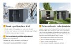 Abri de jardin en métal toit plat porte coulissante gris