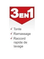 Tondeuse thermique 42 cm panier 45 L hauteur 25 à 75 mm
