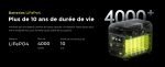Station électrique portable 1024 Wh 1200 W batterie LiFePO4 7 sorties