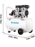 Compresseur d’air sans huile 50 L 750 W 230 V 8 bar 2 manomètres débit 170 L/min 1450 tr/min sur roues