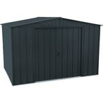 Abri de jardin métal 4,37 m² acier galvanisé portes coulissantes ventilation toit renforcé