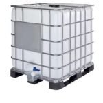 Réservoir IBC 1000 litres avec palette plastique sortie 50 mm remplissage 150 mm dimensions 120×100×117 cm