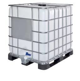 Réservoir IBC 1000 litres avec palette plastique sortie 50 mm remplissage 150 mm dimensions 120×100×117 cm
