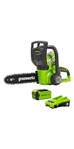 Tronçonneuse à batterie 40 cm 40 V moteur sans balais vitesse chaîne 20 m/s anti-rebond 2 batteries 2Ah chargeur