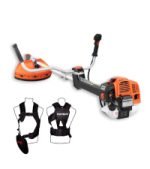 Débroussailleuse thermique 62 cm³ 3,5 CV 2 en 1 avec lame 3 dents et tête à fil