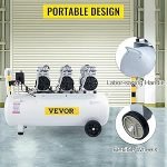 Compresseur d’air sans huile 80 L 2200 W 220 V 8 bar 2 manomètres débit 495 L/min sur roues