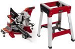Scie à onglet radiale 2100 W lame 254 mm coupe 305 x 85 mm avec piètement