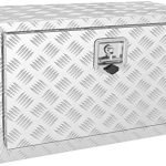 VEVOR Boîte à Outils pour Camion 121,9x61x61 cm, Coffre Sous-Châssis Fixation Inférieure, Caisse de Stockage en Aluminium avec Serrure et Clés, Étanche, pour Remorque Pick-up Fourgonnette Véhicules
