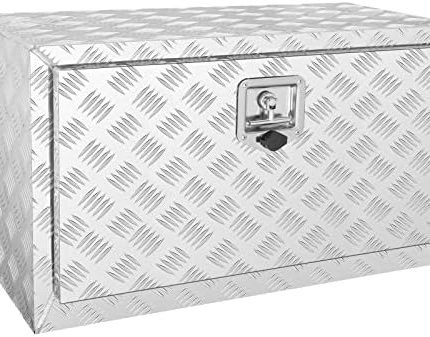 VEVOR Boîte à Outils pour Camion 121,9x61x61 cm, Coffre Sous-Châssis Fixation Inférieure, Caisse de Stockage en Aluminium avec Serrure et Clés, Étanche, pour Remorque Pick-up Fourgonnette Véhicules