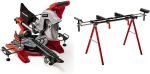 Scie à onglet radiale 2100 W lame 254 mm coupe 305 x 85 mm avec piètement
