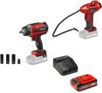 Pack 2 outils sans fil bois avec batteries chargeur et rail