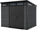 Abri de jardin résine 7,15 m² double porte gris – 5,8m2