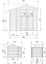 Abri de jardin en bois avec range bûches 206 x 272 x 218 cm