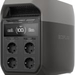 Station électrique portable EF EcoFlow DELTA 3 Plus,1024 Wh de capacité, batterie LiFePO4, charge complète en 56 min, 1800W de puissance de sortie, pour camping, RV, l'alimentation de secours