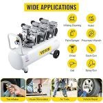 Compresseur d’air sans huile 80 L 2200 W 220 V 8 bar 2 manomètres débit 495 L/min sur roues