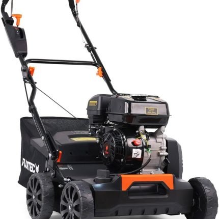 FUXTEC – Scarificateur Thermique 2en1 FX-BV240ECO 29,5 kg Moteur 4 temps 4,1kW rouleau 18 lames Poignée de transport et bac de ramassage de 40L