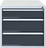 Bloc tiroirs pour établi 4 tiroirs acier 70 x 53 x 65 cm – HxLxP 50x53x70cm – 3x tiroir, Gris Clair/Gris Anthracite