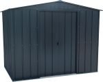 Abri de jardin en métal 4,37 m² toit monopente avec lucarne anthracite – 8 x 6 Titan, Gris