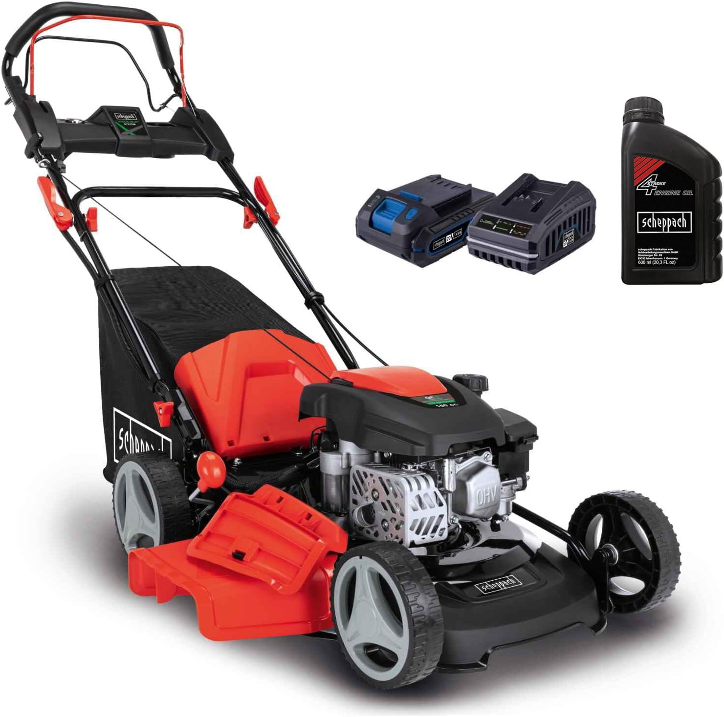 Selbstfahrender Benzin-Rasenmäher 150 cc 46 cm mit Elektrostart