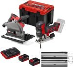 Pack 2 outils sans fil bois avec batteries chargeur et rail