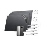 Batterie solaire 1,92 kWh avec 4 MPPT et sortie 2300 W – 1600W+Ultra+Support-Balcon
