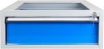 Bloc tiroirs pour établi 4 tiroirs acier 70 x 53 x 65 cm – HxLxP 20x54x70cm – 1x tiroir, Gris Clair/Bleu Clair