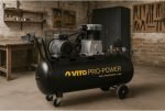 Compresseur d’air 200 L 3000 W 10 bars à courroie sur roues