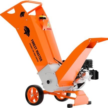 Forest Master FM18DDES Déchiqueteuse à bois avec broyeur – 18HP LCT 478cc Moteur à essence, démarrage électrique, puces jusqu'à 125 mm, lames réversibles, entraînement direct