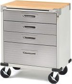 Établi mobile 4 tiroirs avec plateau bois