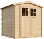 Abri de Jardin en Bois avec Sol TRAITÉ – Stockage extérieur I216xL206xH218 cm/ 3.53 m2 Petit abri à Outils, Local à vélos – Toit imperméable, fenêtres TIMBELA M343C+M343G