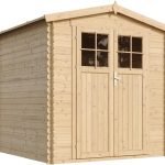 Abri de Jardin en Bois avec Sol TRAITÉ – Stockage extérieur I216xL206xH218 cm/ 3.53 m2 Petit abri à Outils, Local à vélos – Toit imperméable, fenêtres TIMBELA M343C+M343G