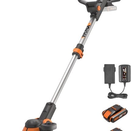 WORX Nitro Débroussailleuse sans Fil 40V WG186E.1, Lame de 25 cm, Fil de Coupe 38cm, Capot de Protection, Poignée Amovible, Tête Interchangeable, livrée avec 2 Batteries 4Ah et Chargeur Double
