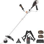 Débroussailleuse sans fil 40 V 2 en 1 avec lame et fil de coupe – 38 cm, 2 batteries 4Ah (guidon)