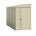 Abri de jardin adossable en vinyle 4 x 8 kit fondation métal porte réversible