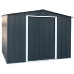 Abri de jardin en métal 9,16 m2 portes coulissantes ventilation