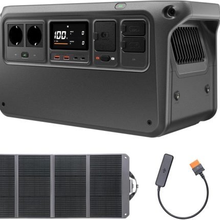 DJI Power 2000, station électrique portable 2 048 Wh Batterie LFP, format compact, sortie stable de 3 000 W, recharge de 0–80% en 45 min, générateur électrique portable pour maison & camping