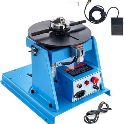 VEVOR Positionneur rotatif de soudage 30 kg, table tournante de positionnement de soudage 0-90° 1-12RPM 80W, avec mandrin de tour à 3 mâchoires de 31,4 cm et support de torche de soudage pour coupe,