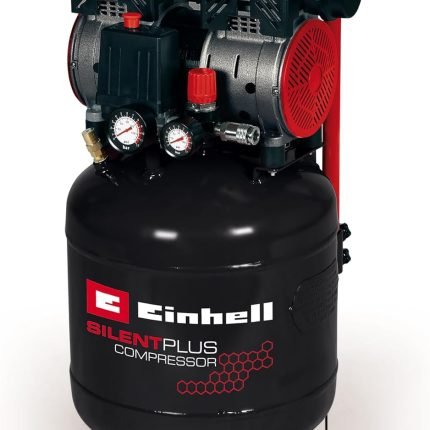 Einhell Compresseur à air silencieux TE-AC 270/50 Silent Plus 1500W, Cuve de 50 L, Pression 8bar, Débit d'aspiration 270l/min, Moteur sans huile, Réducteur de pression