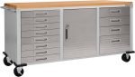 Établi mobile 4 tiroirs avec plateau bois