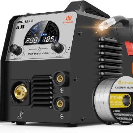 HZXVOGEN Poste à souder aluminium MIG250DP 250A 220V Gaz/Flux Core MIG/Stick/Lift TIG/Pulse/Aluminium Poste à souder MIG 6 en 1 Contrôle synergique professionnel