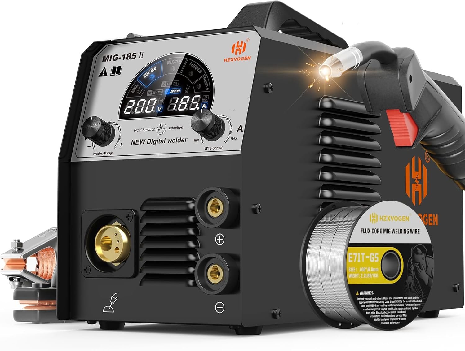 HZXVOGEN Poste à souder aluminium MIG250DP 250A 220V Gaz/Flux Core MIG/Stick/Lift TIG/Pulse/Aluminium Poste à souder MIG 6 en 1 Contrôle synergique professionnel HZXVOGEN Poste à souder aluminium MIG250DP 250A 220V Gaz/Flux Core MIG/Stick/Lift TIG/Pulse/Aluminium Poste à souder MIG 6 en 1 Contrôle synergique professionnel
