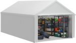 Abri de jardin PE 24 m³ avec parois latérales amovibles – 4x6m, Blanc.