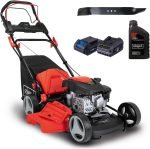 Tondeuse thermique autotractée 150 cc 46 cm avec démarrage électrique – MS150-46E Huile + 2nde lame inclus