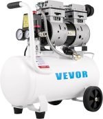 Compresseur d’air sans huile 50 L 750 W 230 V 8 bar 2 manomètres débit 170 L/min 1450 tr/min sur roues – 25 L