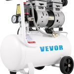 VEVOR Compresseur d'air silencieux sans huile 22 gallons 80 l air comprimé silencieux avec 2 manomètres pour réparation domestique, nettoyage du chauffage au sol, peinture en tôle